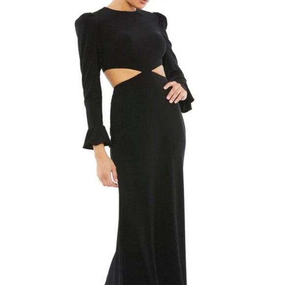 Mac Duggal Dresses & Skirts - Mac Duggal Black Cutout Detail Long Sleeve Trumpet Gown